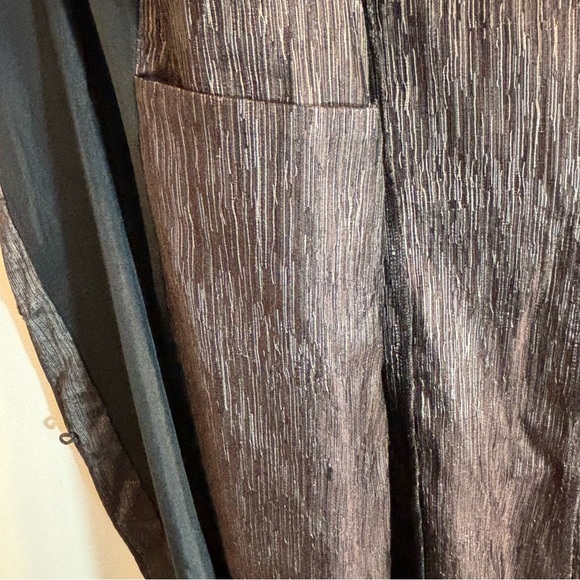 EILEEN FISHER Sz 2X Tunic Top Buttoned Pockets Silk Wool Blend Metallic Sheen - Picture 12 of 13